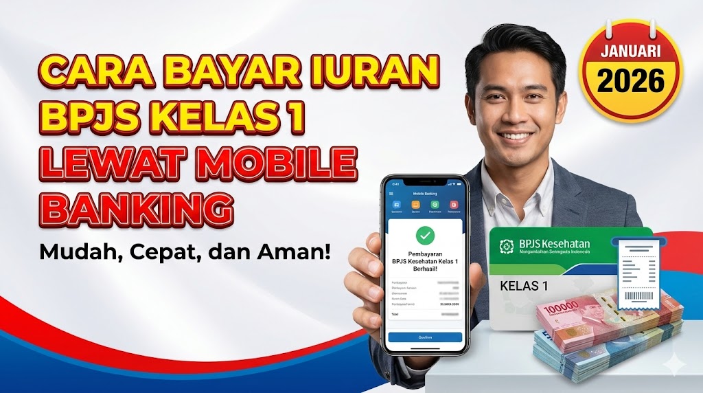 Cara Bayar Iuran BPJS Kelas 1 Lewat Mobile Banking Januari 2026