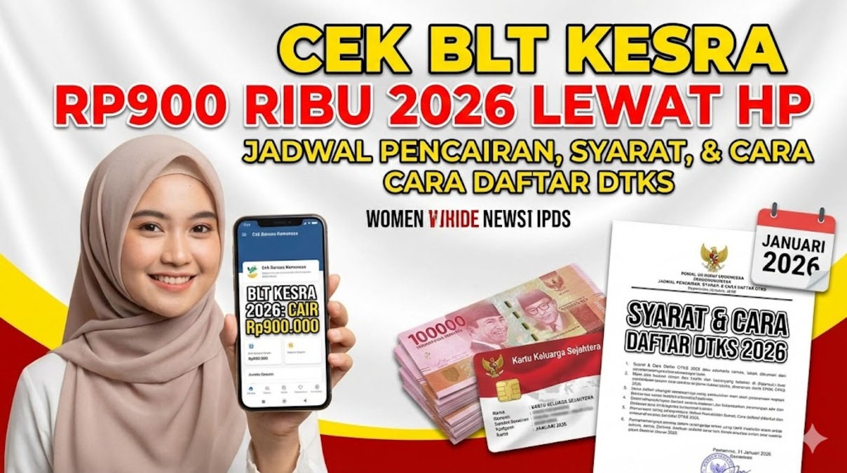 Cek BLT Kesra Rp900 Ribu 2026 Lewat HP: Jadwal Pencairan, Syarat, dan Cara Daftar DTKS