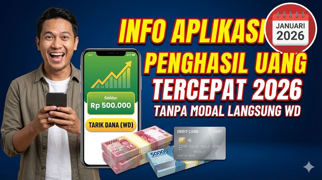 Info Aplikasi Penghasil Uang Tercepat 2026 Tanpa Modal Langsung WD